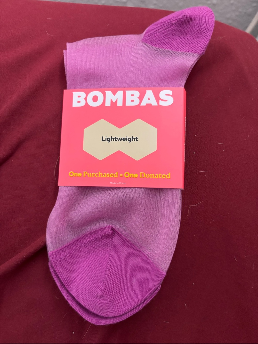 Bombas Lightweight Men's Crew Socks in Pink Gradient